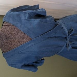 Loft Chambray denim wrap dress size 6P